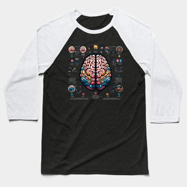 Brain Function Infographic Baseball T-Shirt by naars90